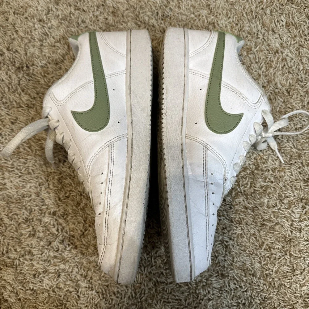 Nike‎ Court Vision Low Next Nature Green Men's 8.5 FD0781-100 White Sneakers